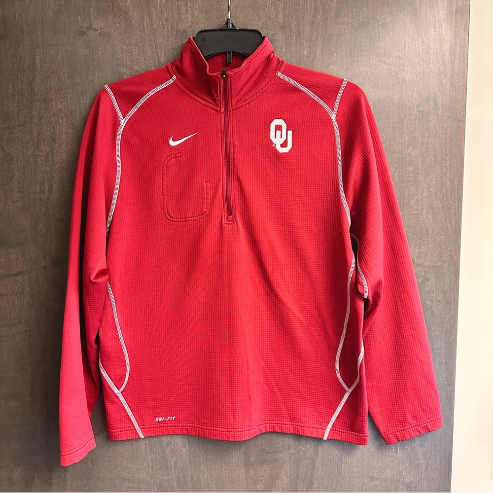 Men’s Crimson OU Sooners Quarter-Zip Pullover size medium